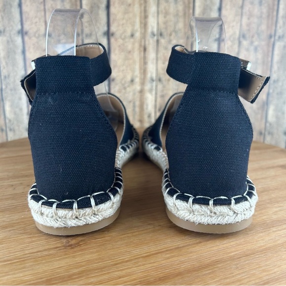 Women's Black Espadrille Flats (KEIZA-S) - Picture 4 of 6